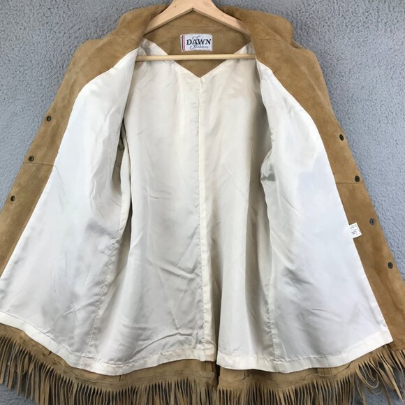 Vintage Dawn Fashions Suede Leather Fringe Jacket 60’s Hippy Size M - Picture 3 of 15